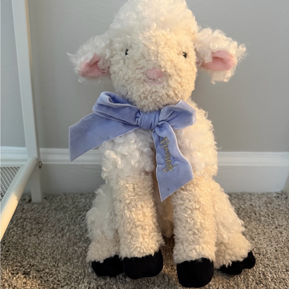 Harrods Cream and Blue Stuffed Lamb